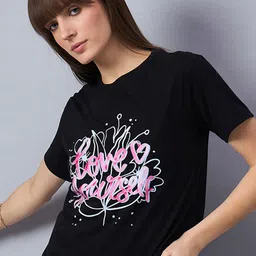 98 Degree North Typography Printed Round Neck Cotton Regular Fit T-shirt-image-87