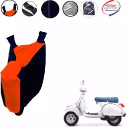 Auto Pearl Waterproof Two Wheeler Cover For LML Star Euro 200 (Orange & Blue)-image-43