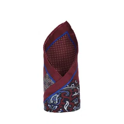 Louis Philippe Men Maroon & White Printed Pocket Square-picture-25