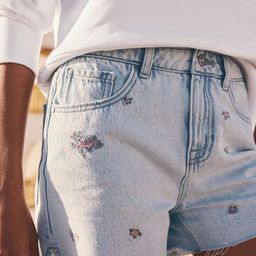 NEXT Women Embroidered Mid Rise Pure Cotton Shorts-picture-29