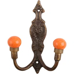 IndianShelf Orange & Bronze Toned Ceramic Wall Hooks-image-71