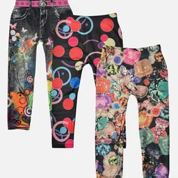 TINY HUG Girls Pack Of 3 Assorted Printed Tights-image-68