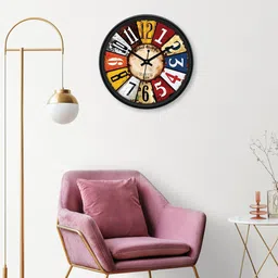 RANDOM Multicoloured Round Analogue Wall Clock-image-35