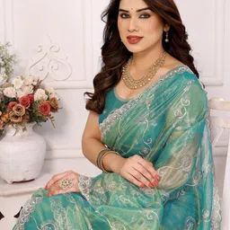 Nirmohi Fashion Ethnic Motifs Embroidered Pure Chiffon Saree-image-68
