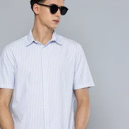 Flying Machine Pure Cotton Vertical Striped Casual Shirt-image-53