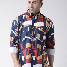hangup plus Slim Fit Geometric Printed Casual Shirt-image-80