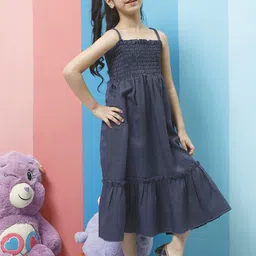 Athena Girl Linen Fit & Flare Midi Dress-image-34