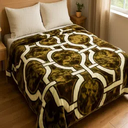 CHICERY Green & White Mink Heavy Winter Double Bed Blanket-image-52