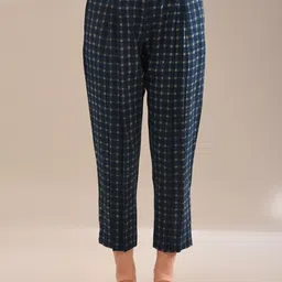 JAYPORE Women Relaxed Pleated Trousers-image-65