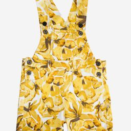 Kiddopanti Sleeveless Floral All Over Print Dungaree - Yellow-image-78