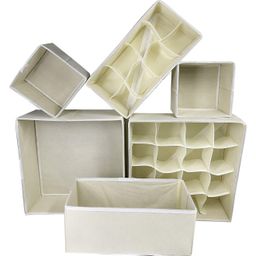 House of Quirk 6 Pack Foldable Drawer Organizer Dividers Cloth Storage Box Closet Dresser Organizer Cube Fabric Containers - Beige-image-97
