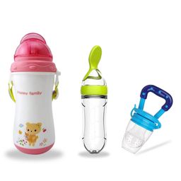 Chinmay Kids Soft Straw Feeding Sipper Anti Spill for Kids With Fruit Feeder And Soother - Made of Food-Grade Material, 100% free of BPA (Pink-Green-Blue)-image-89