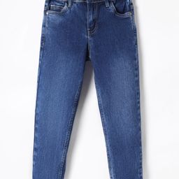 Kookie Kids Woven Full Length Solid Denim Jeans - Navy Blue-image-78