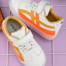 Steprite Colour Blocked Velcro Closer Sneakers - Yellow & White-image-93