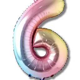 decor mantra Décor Mantra 32 Inch Number Foil Balloon 6 For birthday Decorations Items-Multishade Color-Pack of 1-picture-3