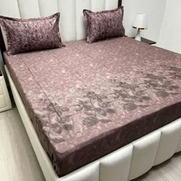 Pure Decor Royal Majestic Brown Floral 330 TC Cotton King Bedsheet Set 2.74 m x 2.74 m-image-60
