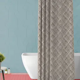 ArtzFolio Brown & Beige Printed Waterproof Shower Curtain-image-6
