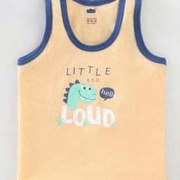 Simply Interlock Sleeveless Vests Dino Print Pack of 3 - Navy Yellow & Red image 2