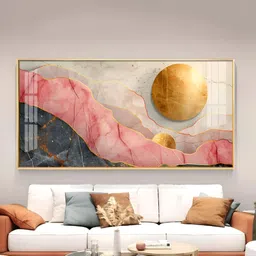 THE NEXT DECOR Yellow & Pink Aadee Craft Luxury With Golden Touch Wall Art-image-28