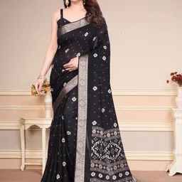 SUPERLAXMI Printed ZariBandhani Saree-image-7