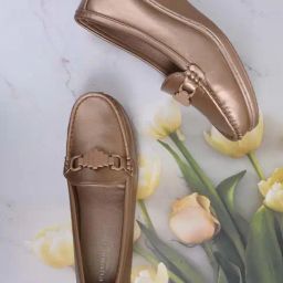 Ronnie Grey Women's Champagne Wedge Loafers-image-80