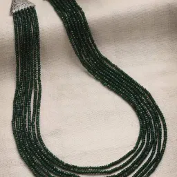 Panash Green & German Silver Plated Necklace-image-8