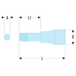FACOM 12.7 mm (1/2 Inch) Drive XZN Spline Bit Sockets, SV.16B image 2