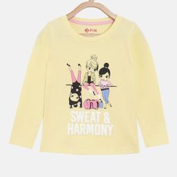 3PIN Girls Yellow Printed T-shirt-image-64