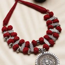 Panash & Maroon German Silver Necklace-9