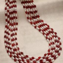 Panash Red & White Handcrafted Necklace-0