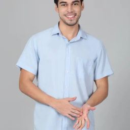 Cantabil Sky Blue Regular Fit Shirt-picture-17