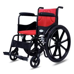 Everactiv by HCAH Mild Steel Everyday Economy Foldable Wheelchair, Load Capacity 120 Kg, Red-EAE102-image-21