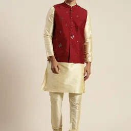 SOJANYA Regular Mirror Work Kurta with Churidar image 1