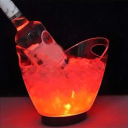 Smokey Cocktail Transparent Glass Crystal Chill Ice Bucket With Handle-image-5