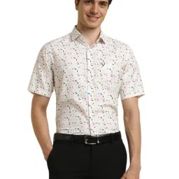 Allen Solly White Slim Fit Printed Shirt-image-75