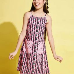 StyloBug Girls Pink Regular Fit Dress-image-26
