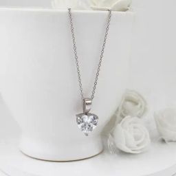 GIVA Anushka's 92.5 Sterling Silver Solitaire Heart Pendant with Link Chain-image-89
