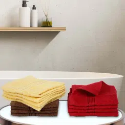 Bianca D'ross Multicolor 100% Cotton 380 GSM Face Cloths - Set of 12-image-52