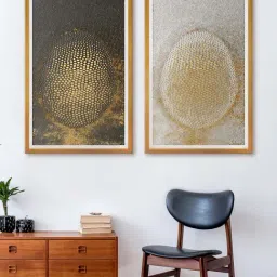 999Store Gold & Black Abstract Printed Canvas Paintings - Set of 2-42