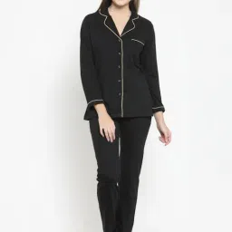 Claura Black Shirt With Pyjamas-image-53