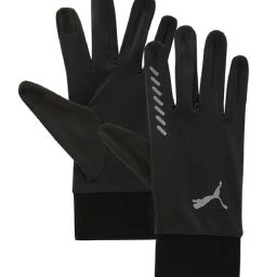 Puma Black Polyester Solid Gloves-39