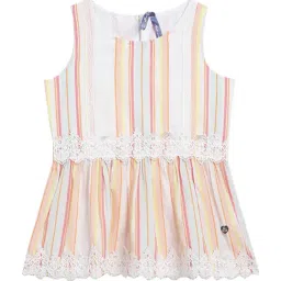 Blue Giraffe Kids Multicolor Cotton Striped Top-image-85