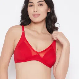 Clovia Red Non Wired Non Padded Full Coverage Bra-image-4