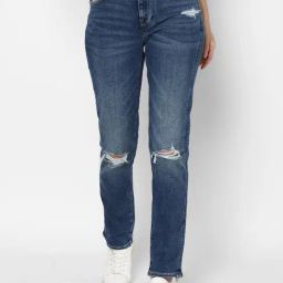 American Eagle Outfitters Dark Blue Distressed Jeans-image-21