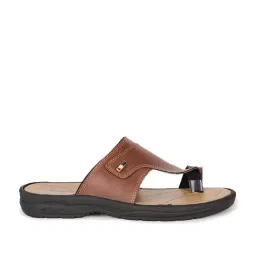 Bata Men's Walnut Brown Toe Ring Sandals-image-14