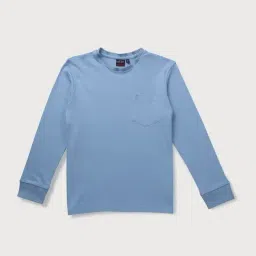 Gini & Jony Kids Blue Cotton Regular Fit Full Sleeves T-Shirt-image-71