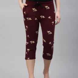 Kryptic Wine Printed Capris-picture-21