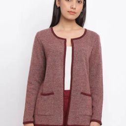 Fabindia Maroon Woven Pattern Jacket-image-31