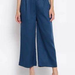 Fabindia Teal Blue Regular Fit Palazzos-image-23