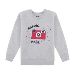 Dyca Kids Grey & Red Cotton Printed Full Sleeves Sweatshirt-1